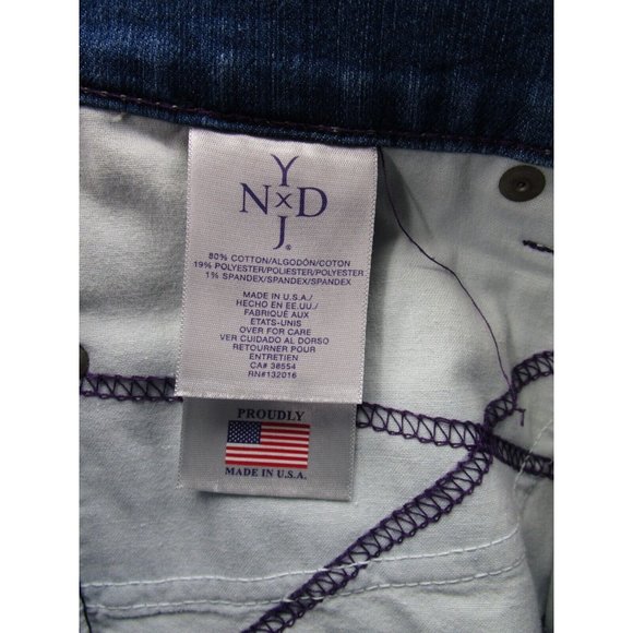 NYDJ Jeans 8 10 Crop Denim Cuffed Hem Slimming Medium Wash USA 30X20 - Picture 9 of 10